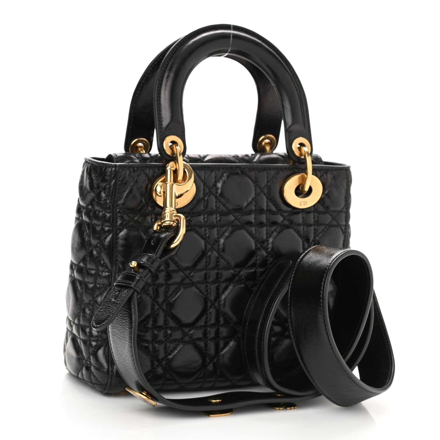 Lambskin Cannage Small Lucky Badges My Lady Dior Black