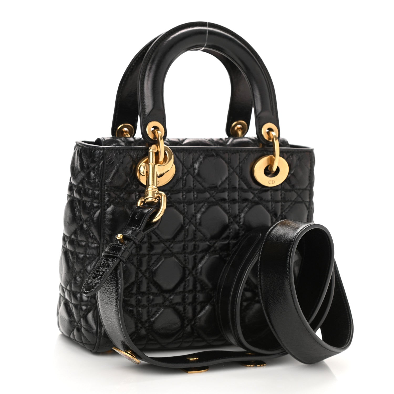 Christian Dior Lambskin Cannage Small Lucky Badges My Lady Dior Black 3 of 8