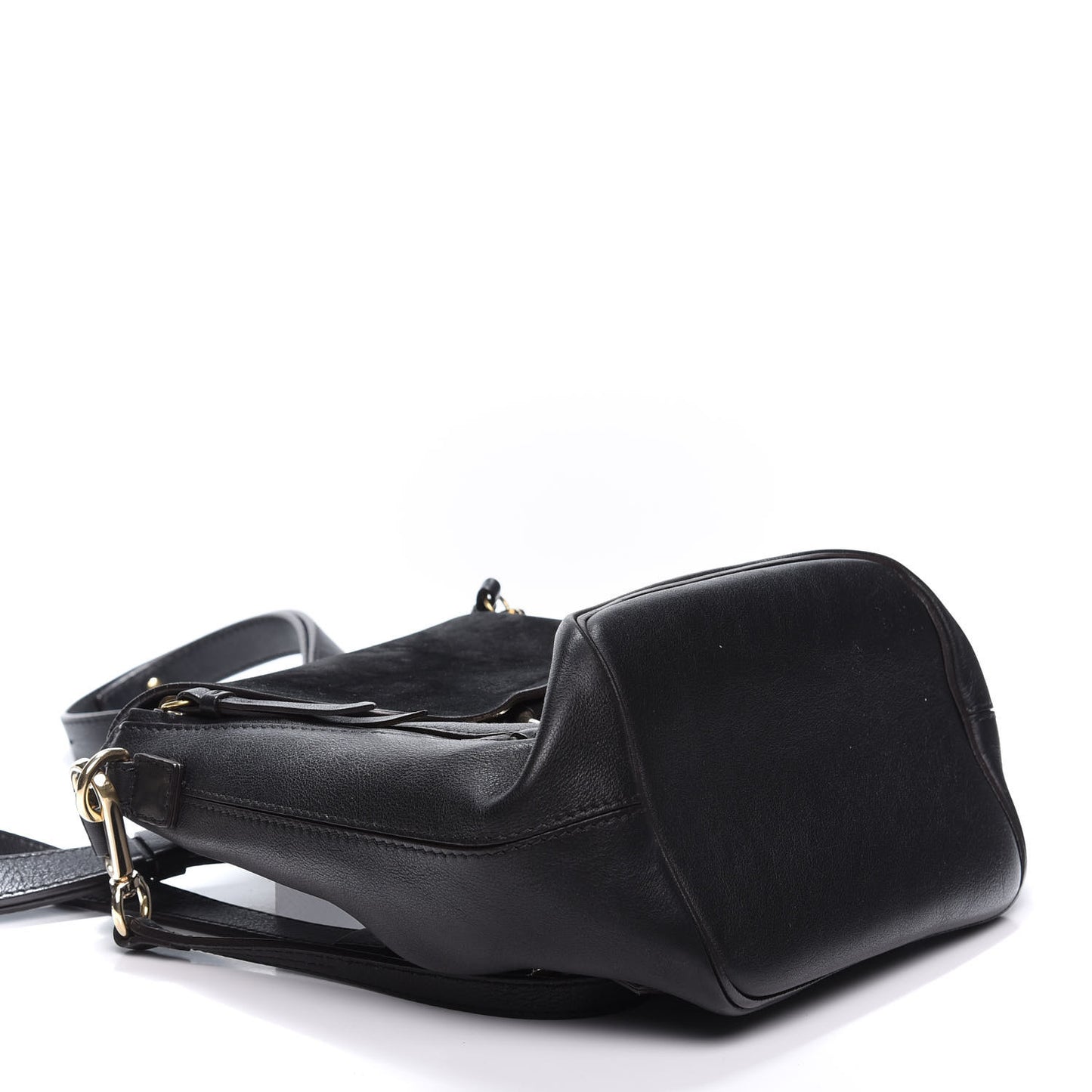 Suede Calfskin Small Faye Backpack Black