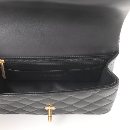 Chanel Lambskin Quilted Mini Top Handle Rectangular Flap Black 5 of 9