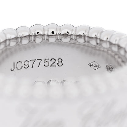 Van Cleef & Arpels 18K White Gold Perlee Signature Ring 47 4.25 5 of 6