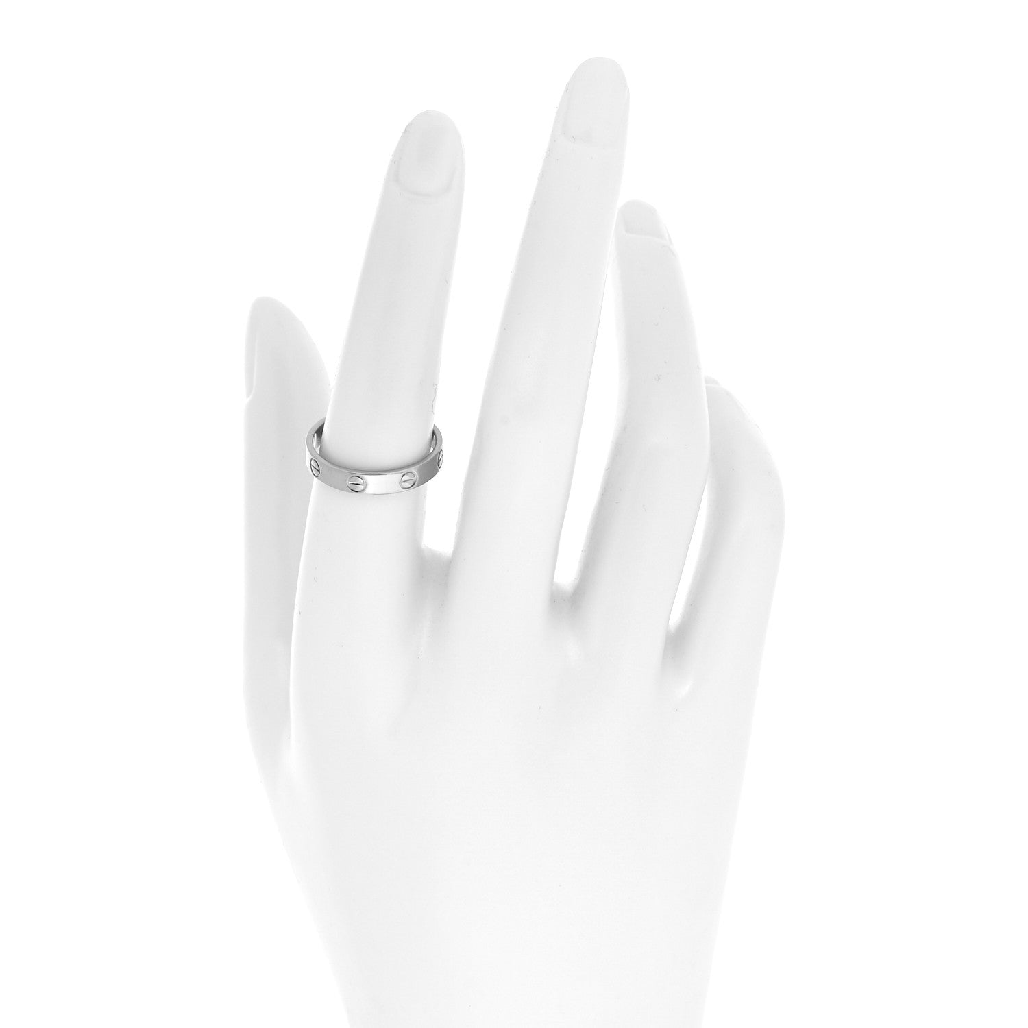Cartier 18K White Gold 3.5mm LOVE Wedding Band Ring 55 7.25 2 of 4