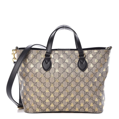 Gucci Soft GG Supreme Monogram Bees Small Crossbody Tote Beige Oro Black 1 of 9