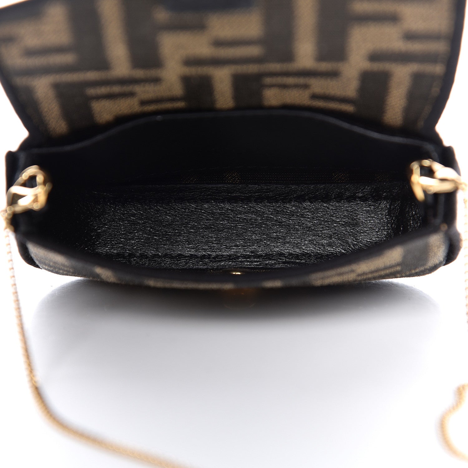 Fendi Fabric Jacquard FF 1974 Nano Baguette Charm Tobacco Moro Black 6 of 9