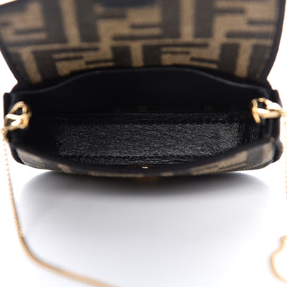 Fendi Fabric Jacquard FF 1974 Nano Baguette Charm Tobacco Moro Black 6 of 9