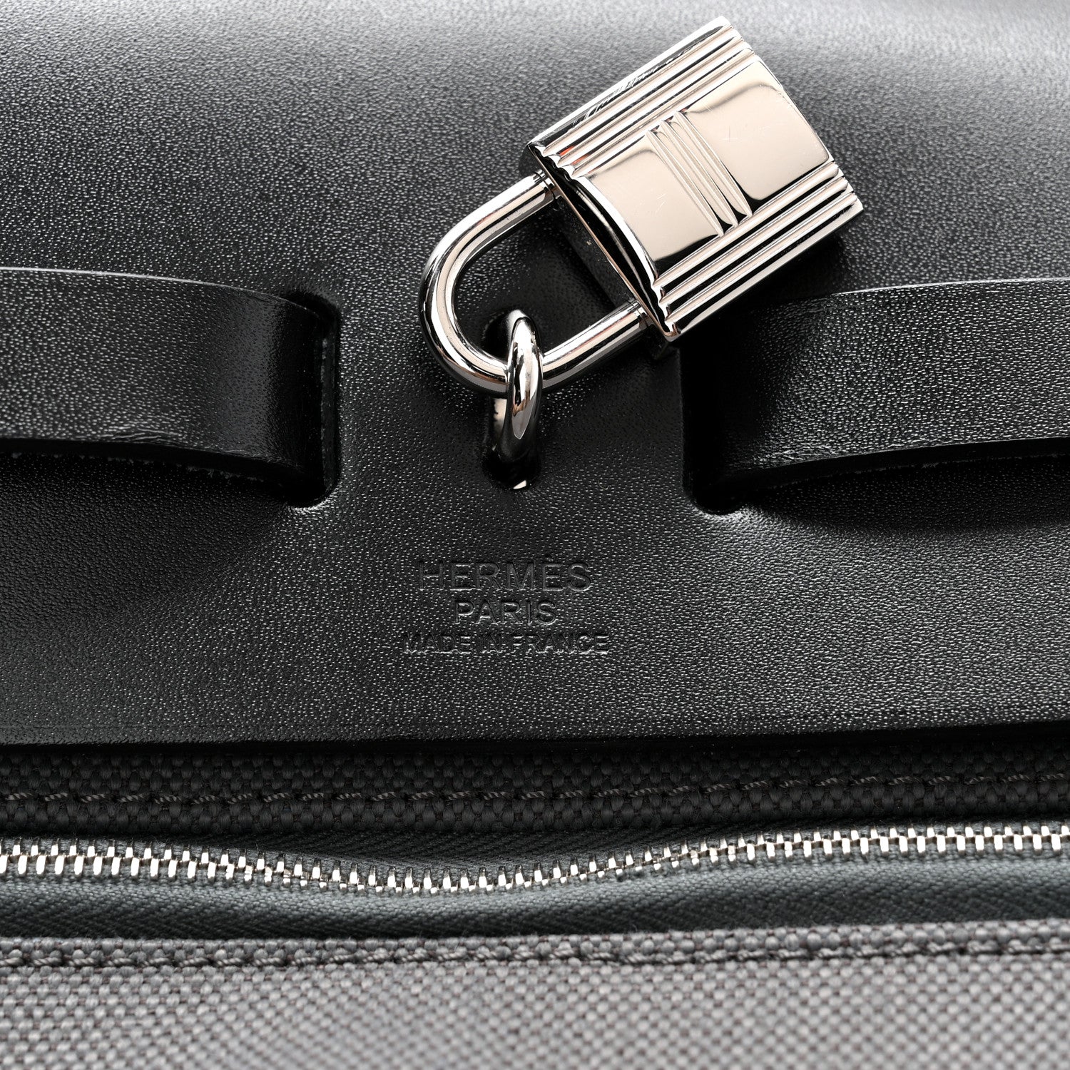 Hermes Military Toile Vache Hunter Herbag Messenger 39 Gris Fumee Black 7 of 11
