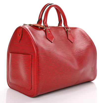 Louis Vuitton Epi Speedy 30 Castillan Red 3 of 9