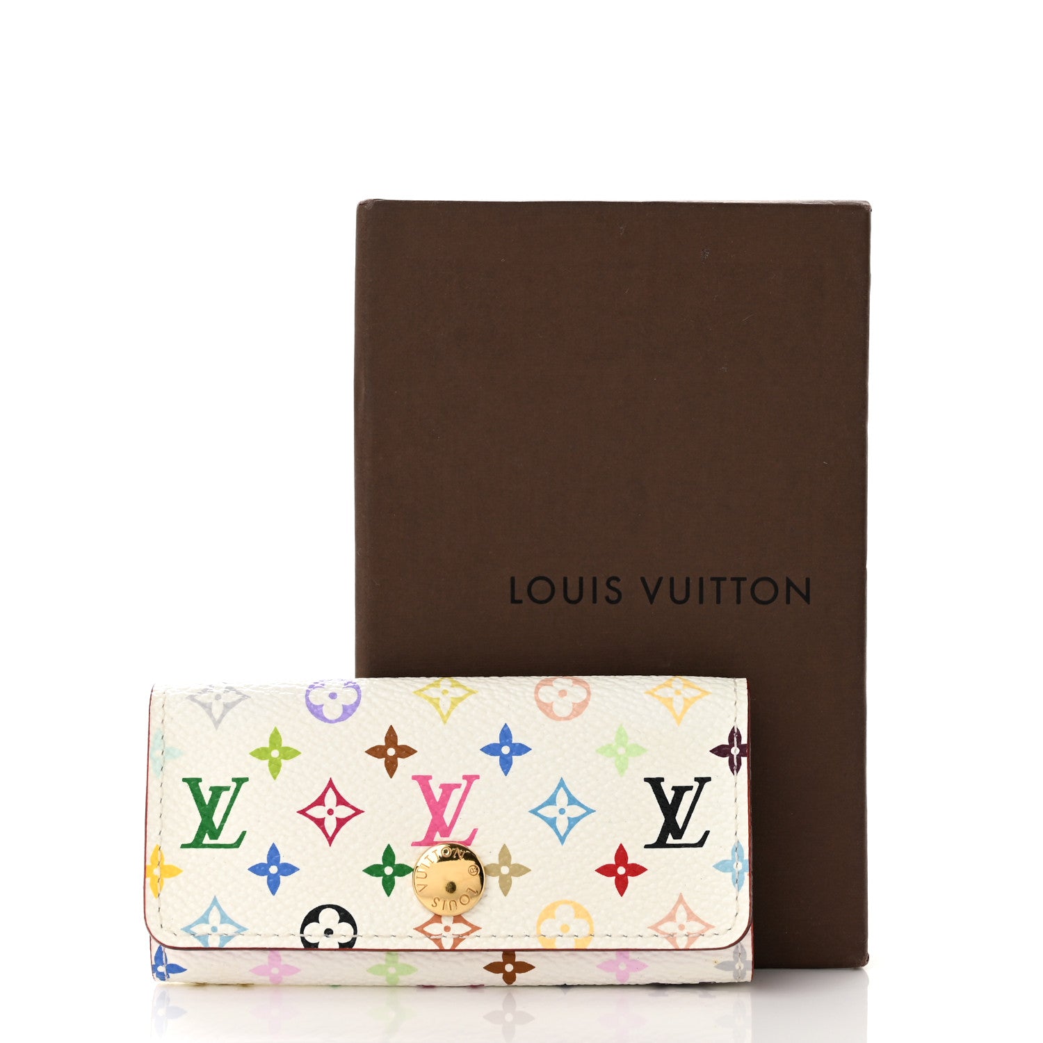 Louis Vuitton Monogram Multicolor Multicles 4 Key Holder White Litchi 8 of 8