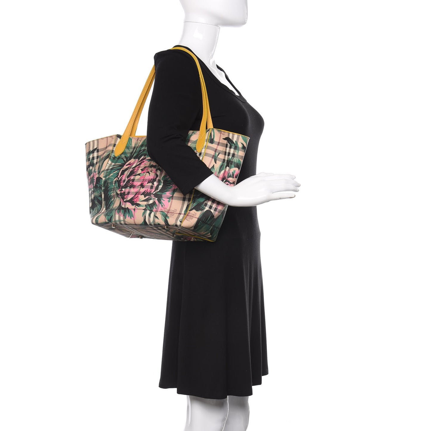 Haymarket Check Floral Print Small Canterbury Tote Yellow