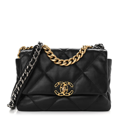 Chanel Goatskin Quilted Medium Chanel 19 Flap Black 1 of 9