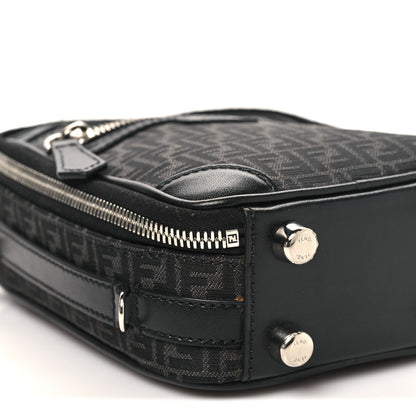 Fendi Recycled Fabric Jacquard Vitello Astro Micro FF Mini Trolley Bag Asfalto Black 8 of 9