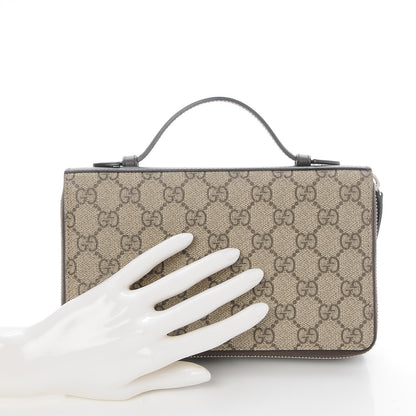 Gucci GG Supreme Monogram Travel Document Case Dark Brown 2 of 8