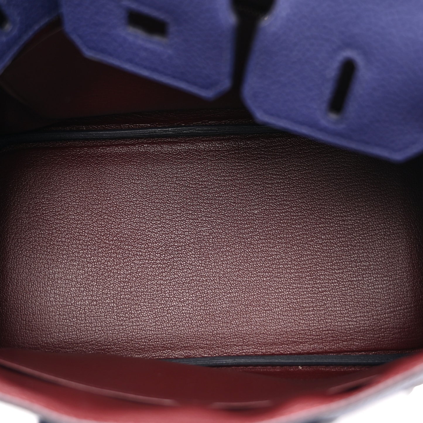 Togo Swift Officier Birkin 25 Bleu Encre Bordeaux