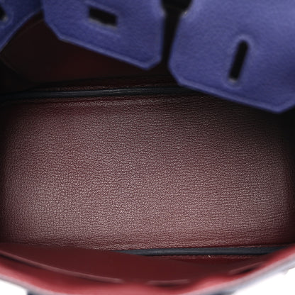 Hermes Togo Swift Officier Birkin 25 Bleu Encre Bordeaux 5 of 10
