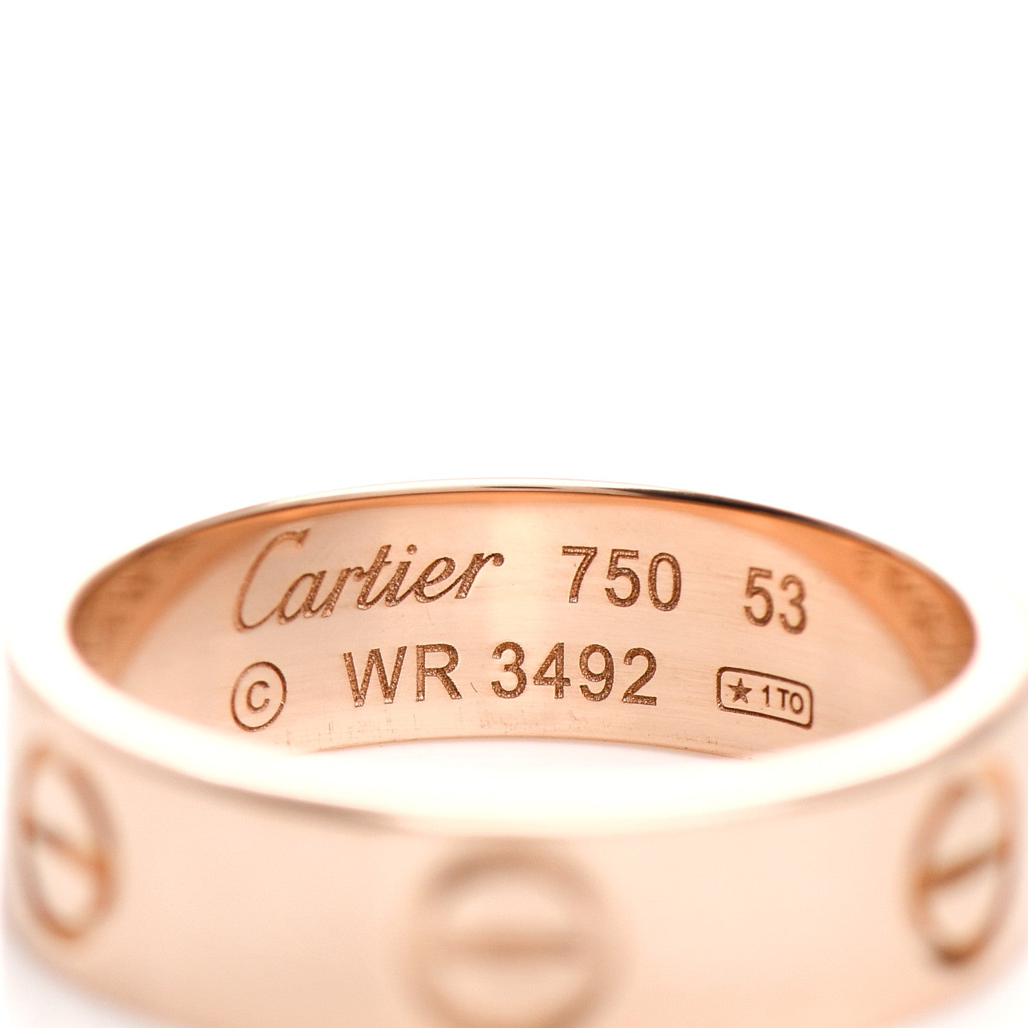 Cartier 18K Pink Gold 5.5mm LOVE Ring 53 6.5 4 of 5