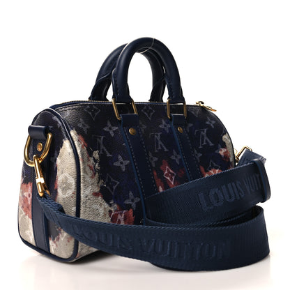 Louis Vuitton Monogram Bleach Keepall Bandouliere 25 Ink Blue 3 of 10