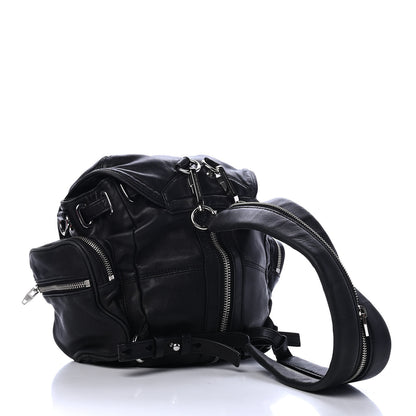 Alexander Wang Lambskin Marti Backpack Bag Washed Black Rhodium Hardware 3 of 4