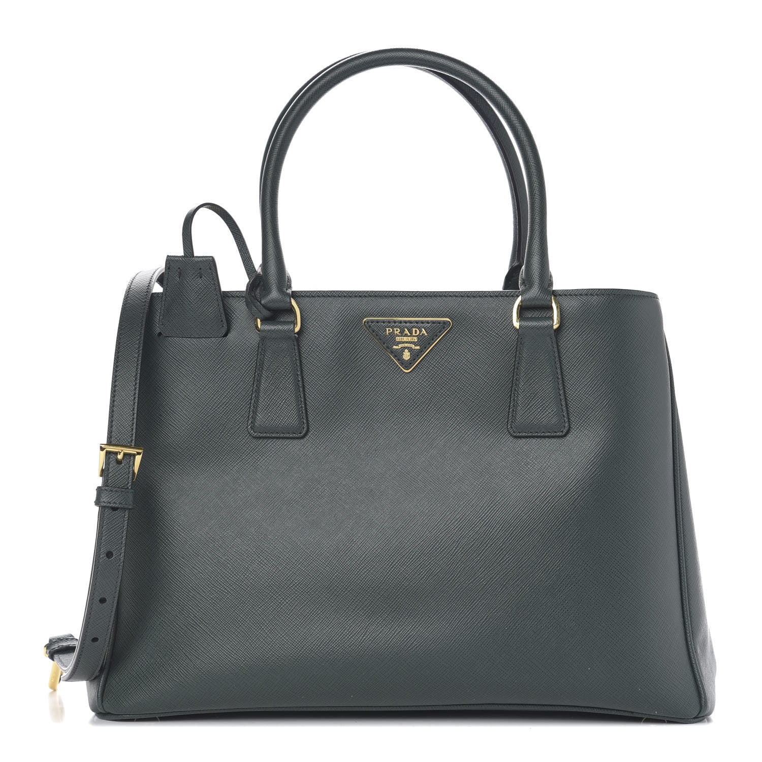 Prada Saffiano Lux Small Tote Smeraldo 1 of 9