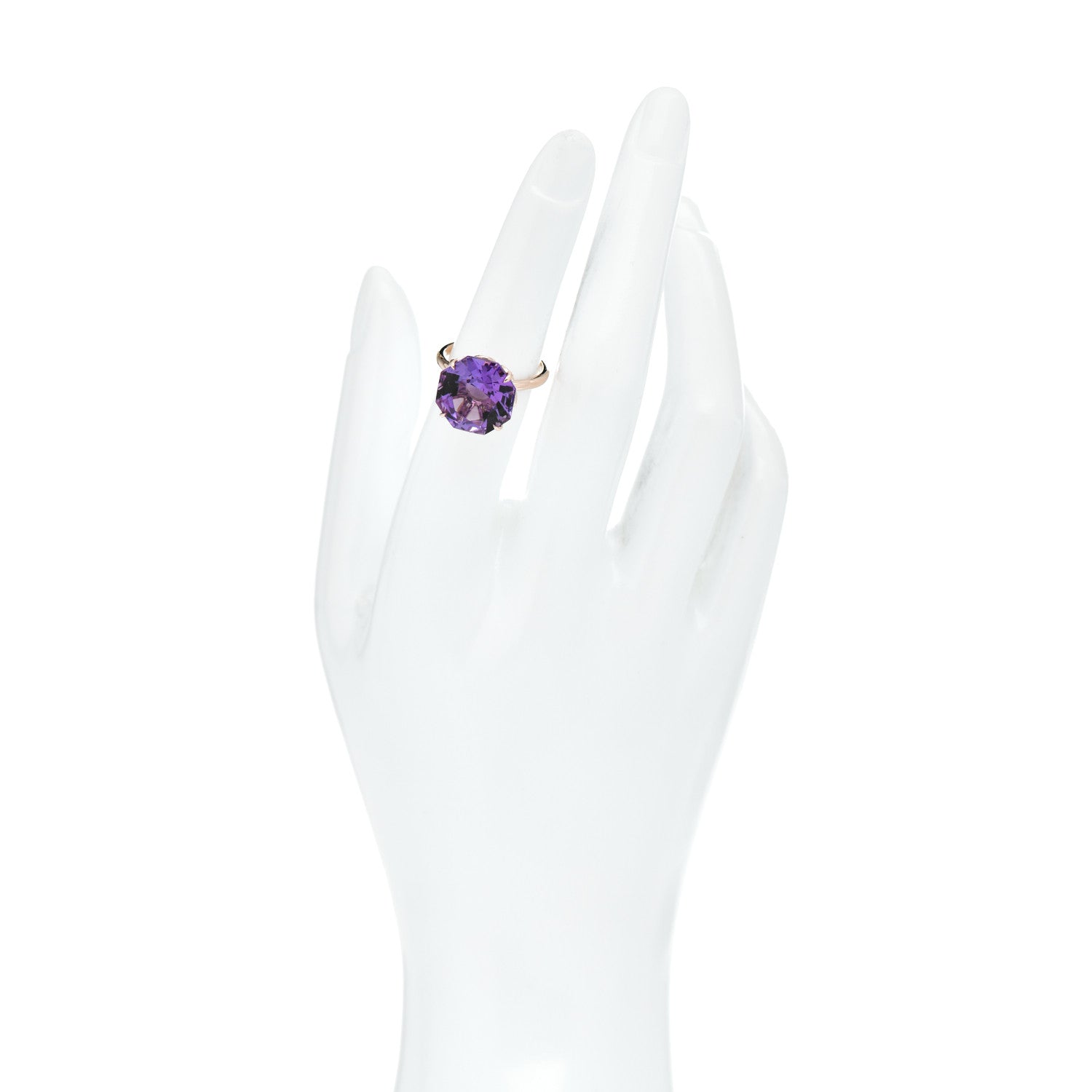 Tiffany 18K Rose Gold Amethyst Octagonal Sparklers Ring 52 6 2 of 5