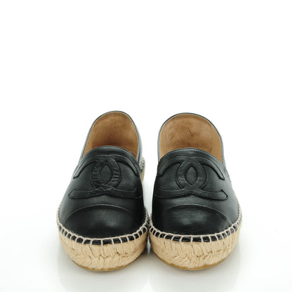 Chanel Lambskin CC Espadrilles 38 Black 2 of 9