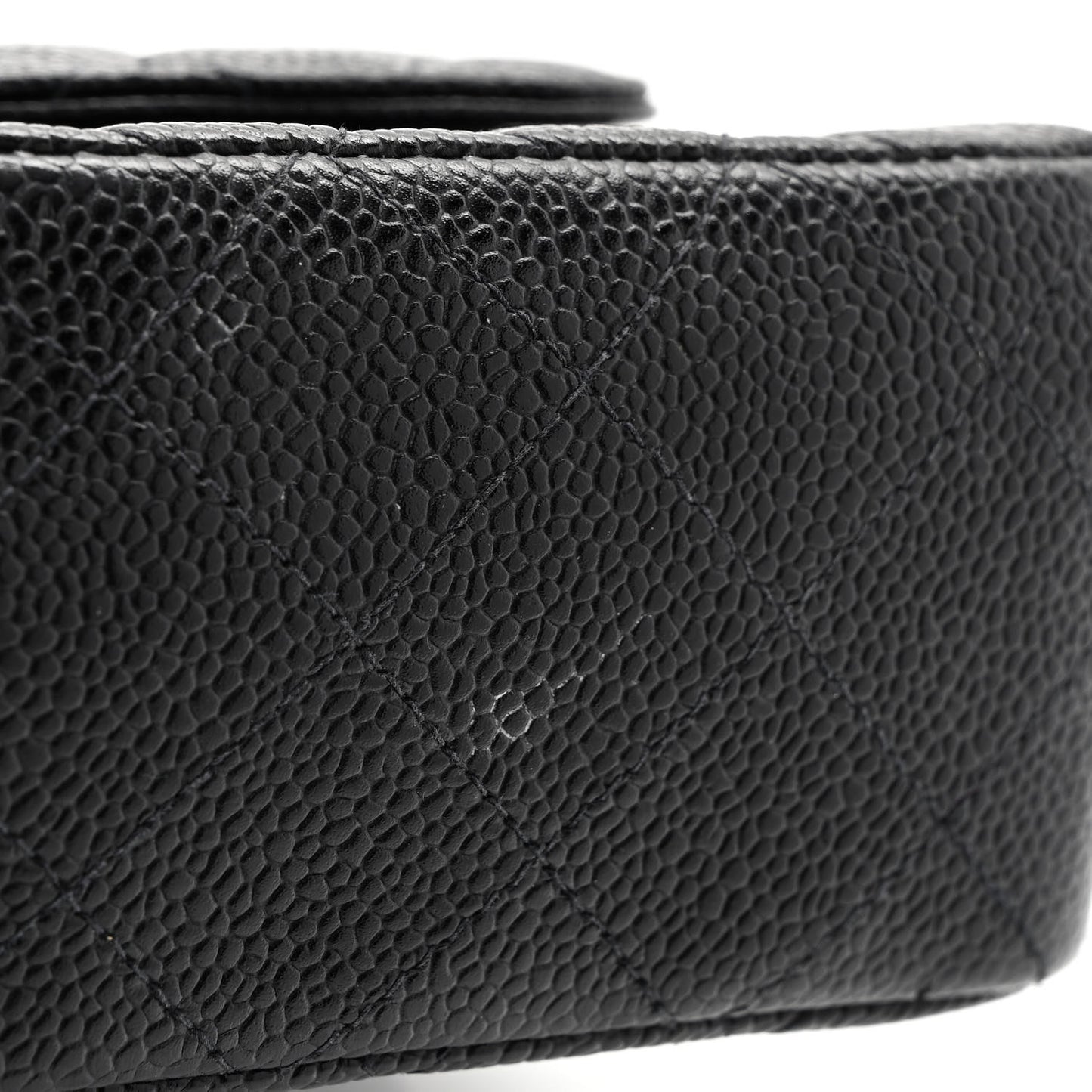 Caviar Quilted Small Double Flap Black
