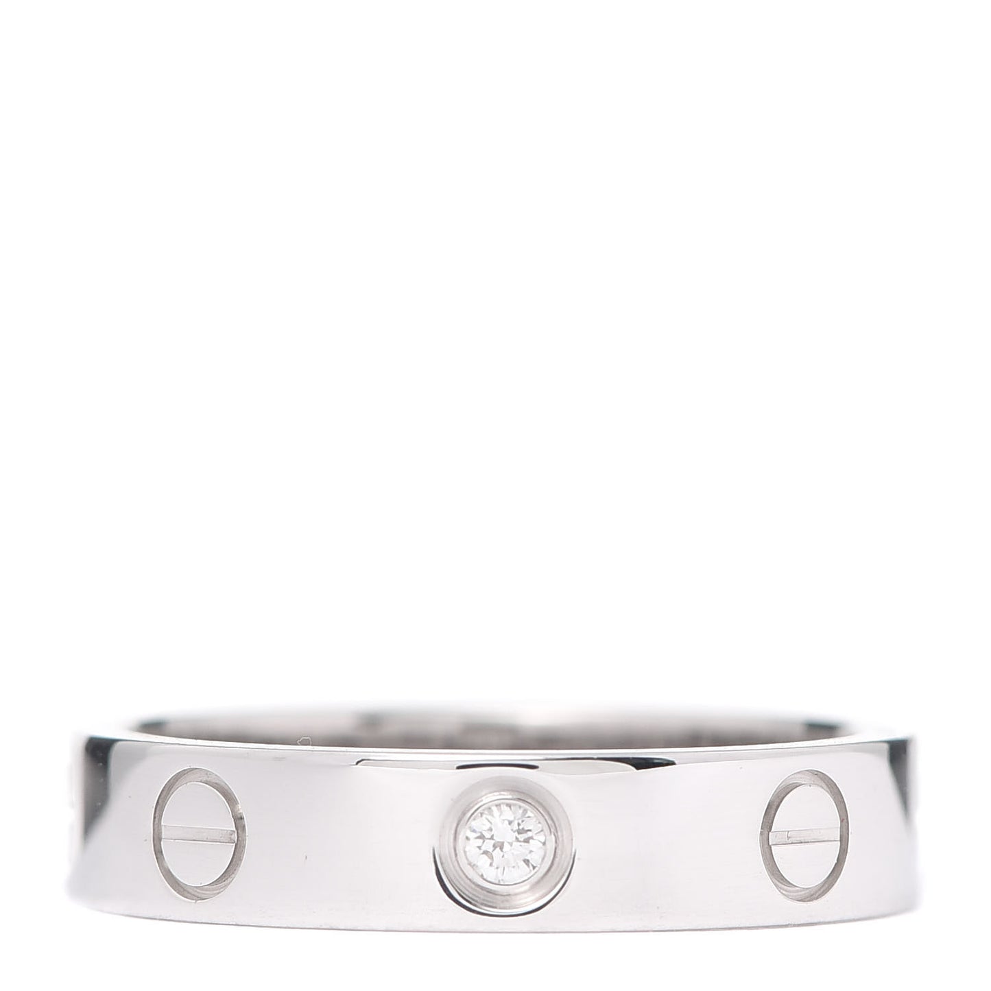 18K White Gold Diamond 4mm LOVE Wedding Band Ring 51 5.75