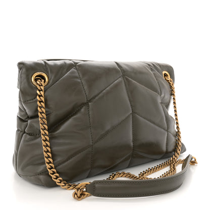 Saint Laurent Lambskin Quilted Small Loulou Puffer Monogram Chain Satchel Light Musk 3 of 10