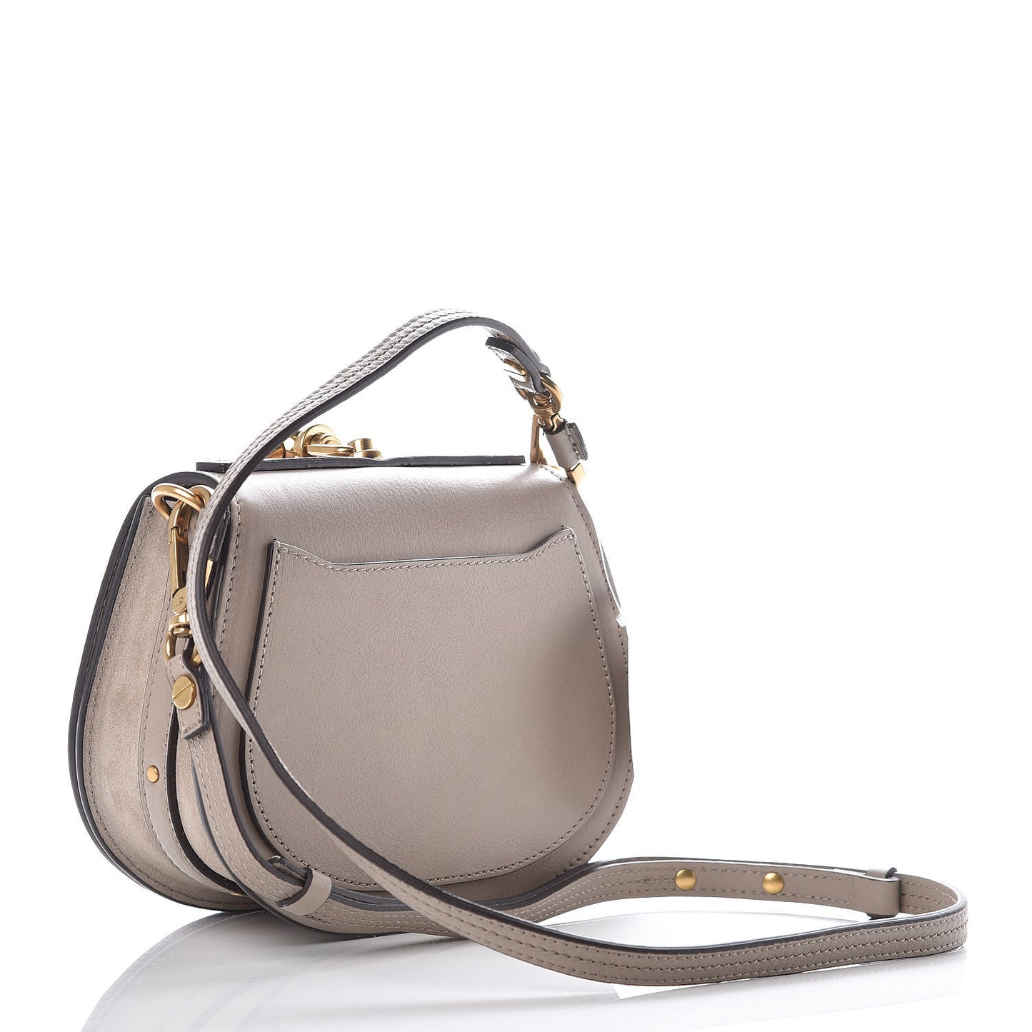 Calfskin Suede Small Nile Bracelet Bag Motty Grey