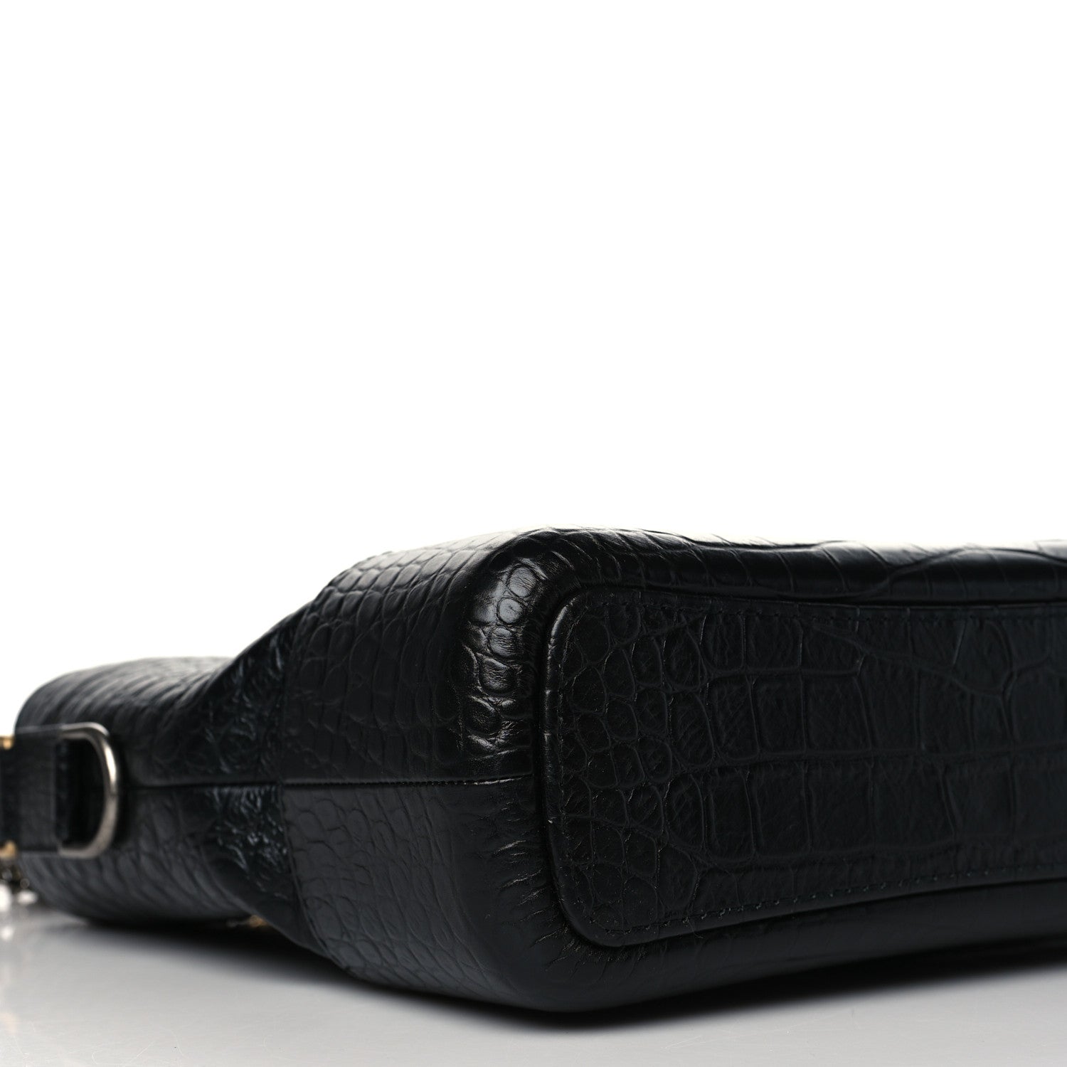 Chanel Crocodile Embossed Calfskin Medium Gabrielle Cocodile Hobo Black 9 of 10