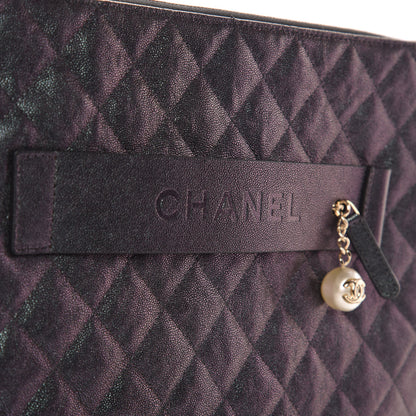 Chanel Iridescent Caviar Medium Night by the C Pouch Clutch Black 8 of 9