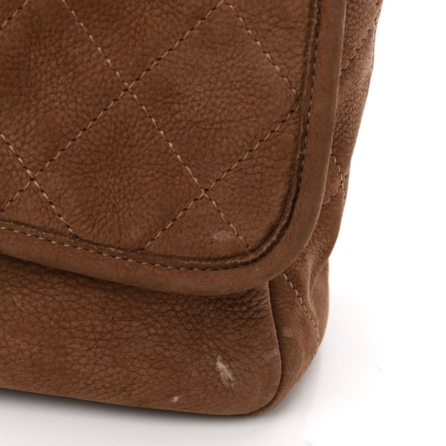 Ultra Soft Suede Calfskin Large Natural Beauty Flap Brown