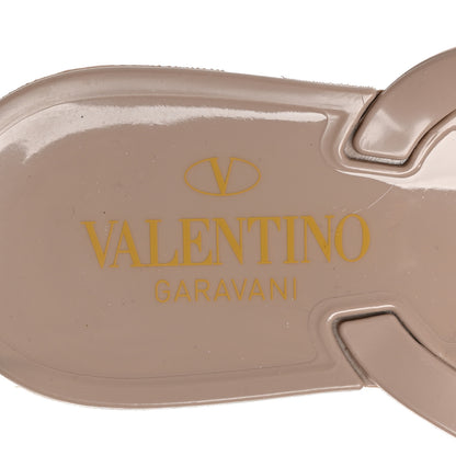 Valentino Garavani PVC Jelly Rockstud Bow Thong Sandals 41 Poudre 6 of 7