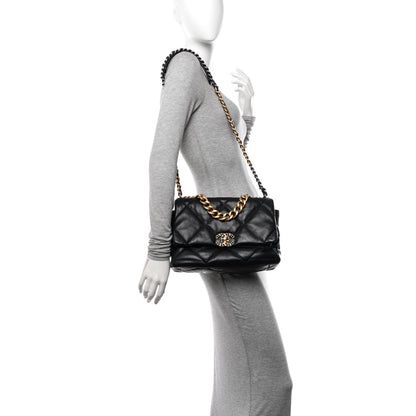 Chanel Goatskin Quilted Large Chanel 19 Flap Black 2 of 10