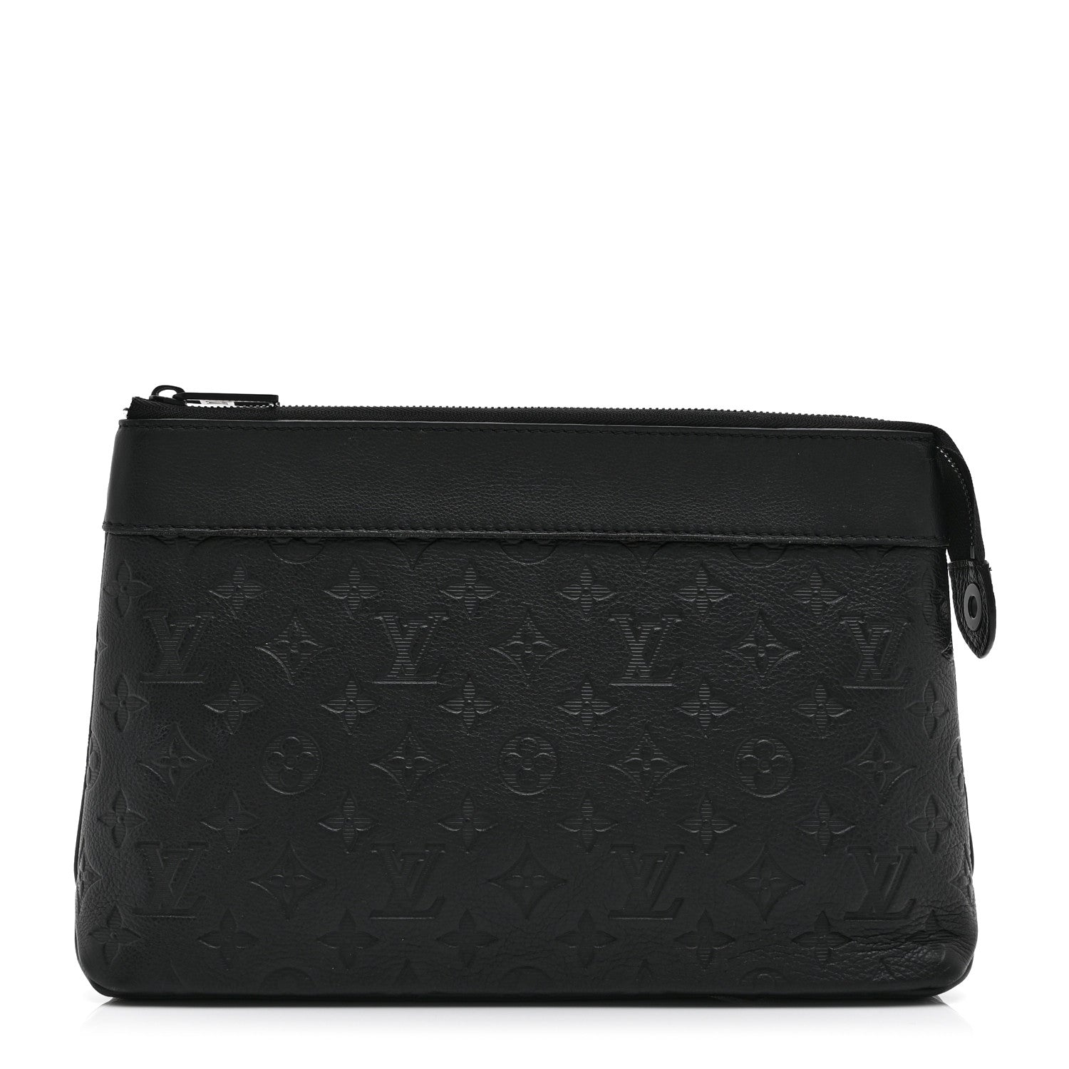 Louis Vuitton Shadow Calfskin Monogram Pochette Voyage Souple Black 1 of 9