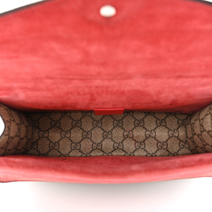 Gucci GG Supreme Monogram Suede Crystal Small Dionysus Shoulder Bag Beige Ebony Vulcanic Red 5 of 12