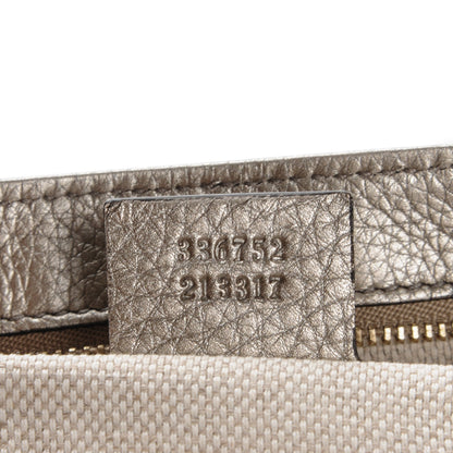 Gucci Metallic Pebbled Calfskin Medium Soho Flap Crossbody Golden Beige 7 of 7