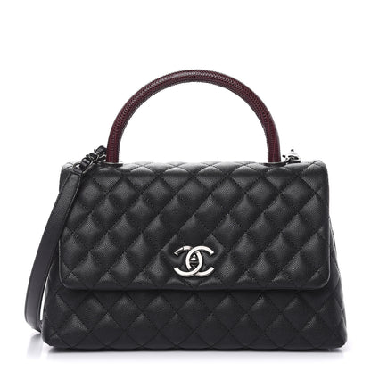 Chanel Caviar Lizard Quilted Small Coco Handle Flap Black 1 of 10
