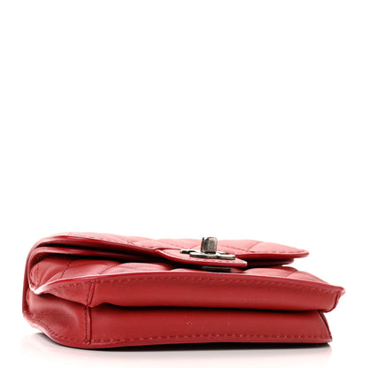Chanel Lambskin Quilted Mini Natural CC Flap Red 4 of 16