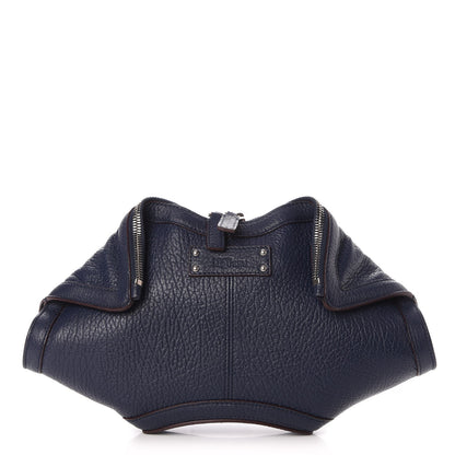 Alexander McQueen Calfskin De Manta Clutch Navy 1 of 7