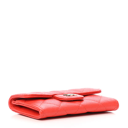 Chanel Caviar Quilted Flap Card Holder Wallet Red 4 of 8