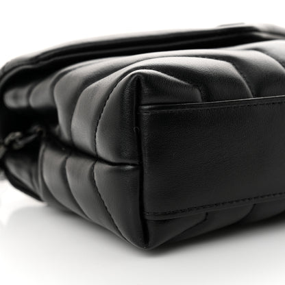 Saint Laurent Calfskin Y Quilted Monogram Monochrome Toy Loulou Crossbody Bag Black 9 of 10