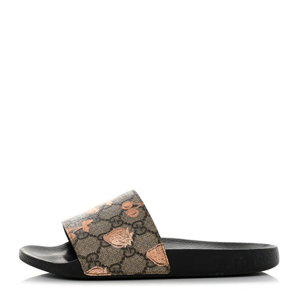 Gucci GG Supreme Monogram Berry Womens Slide Sandals 36 Beige Light Copper 1 of 9