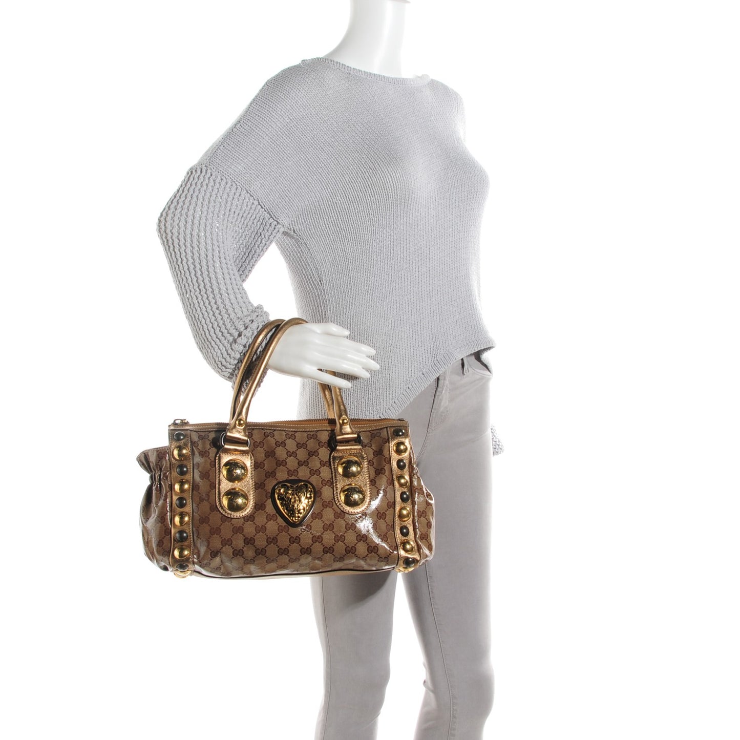 Crystal Monogram Babouska Tote Gold