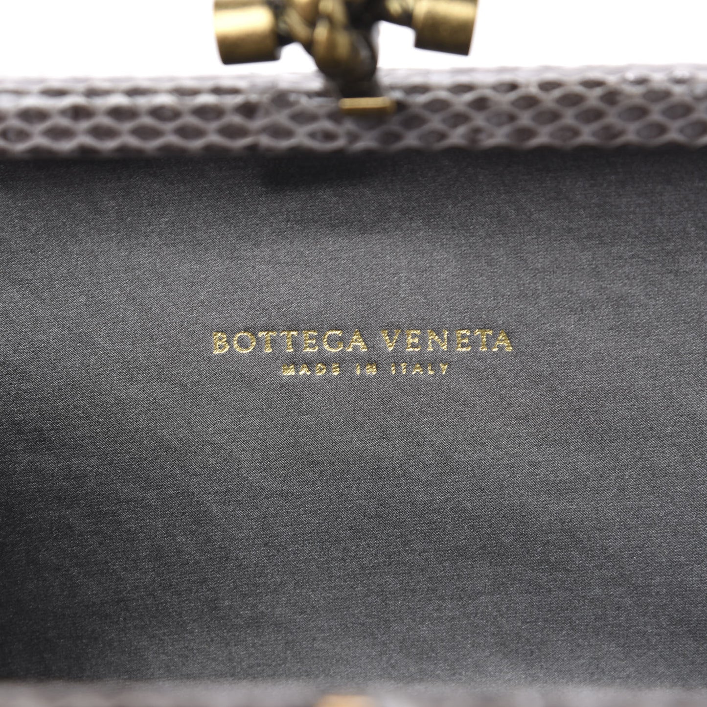 Satin Ayers Intrecciato Chain Knot Clutch Grey