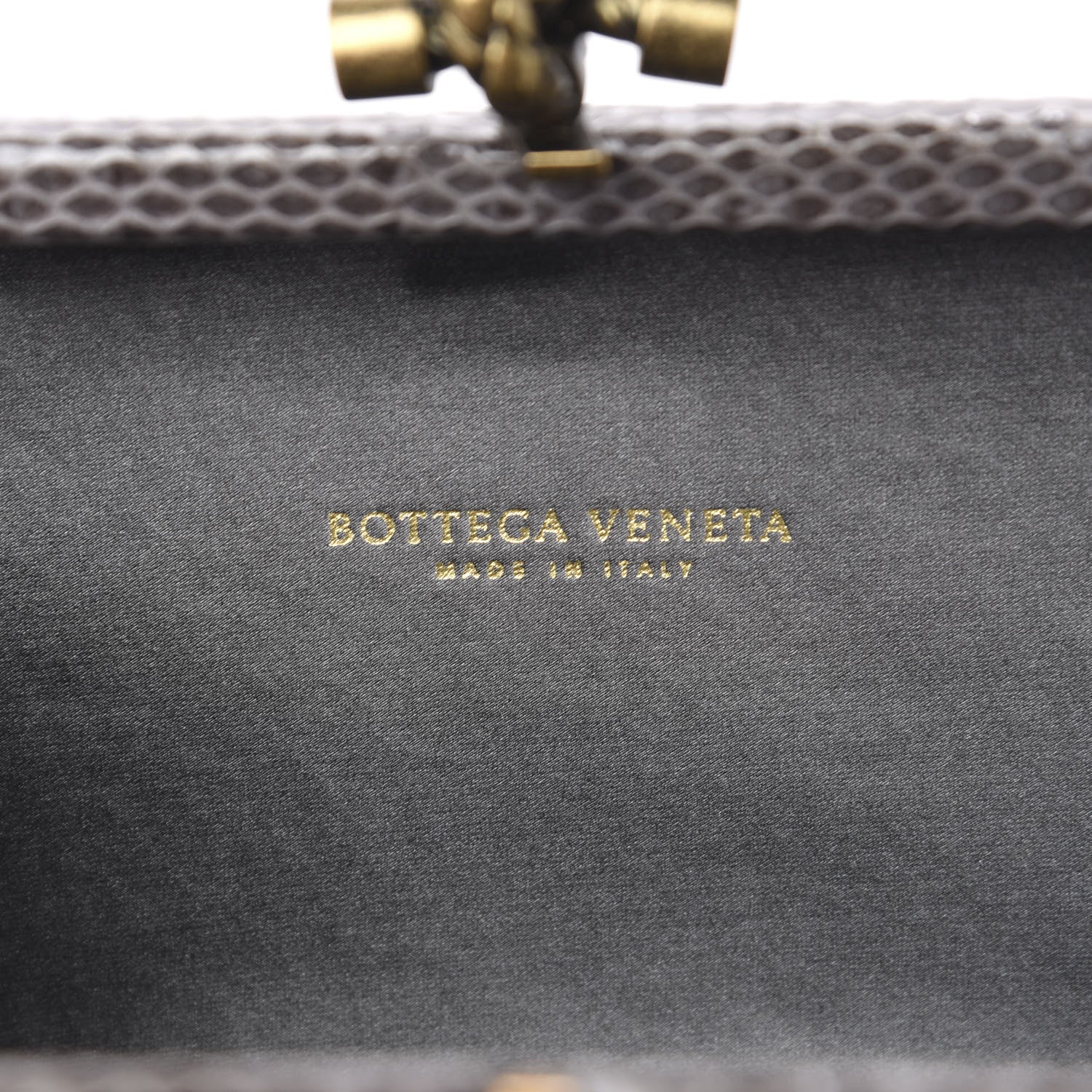 Bottega Veneta Satin Ayers Intrecciato Chain Knot Clutch Grey 4 of 8