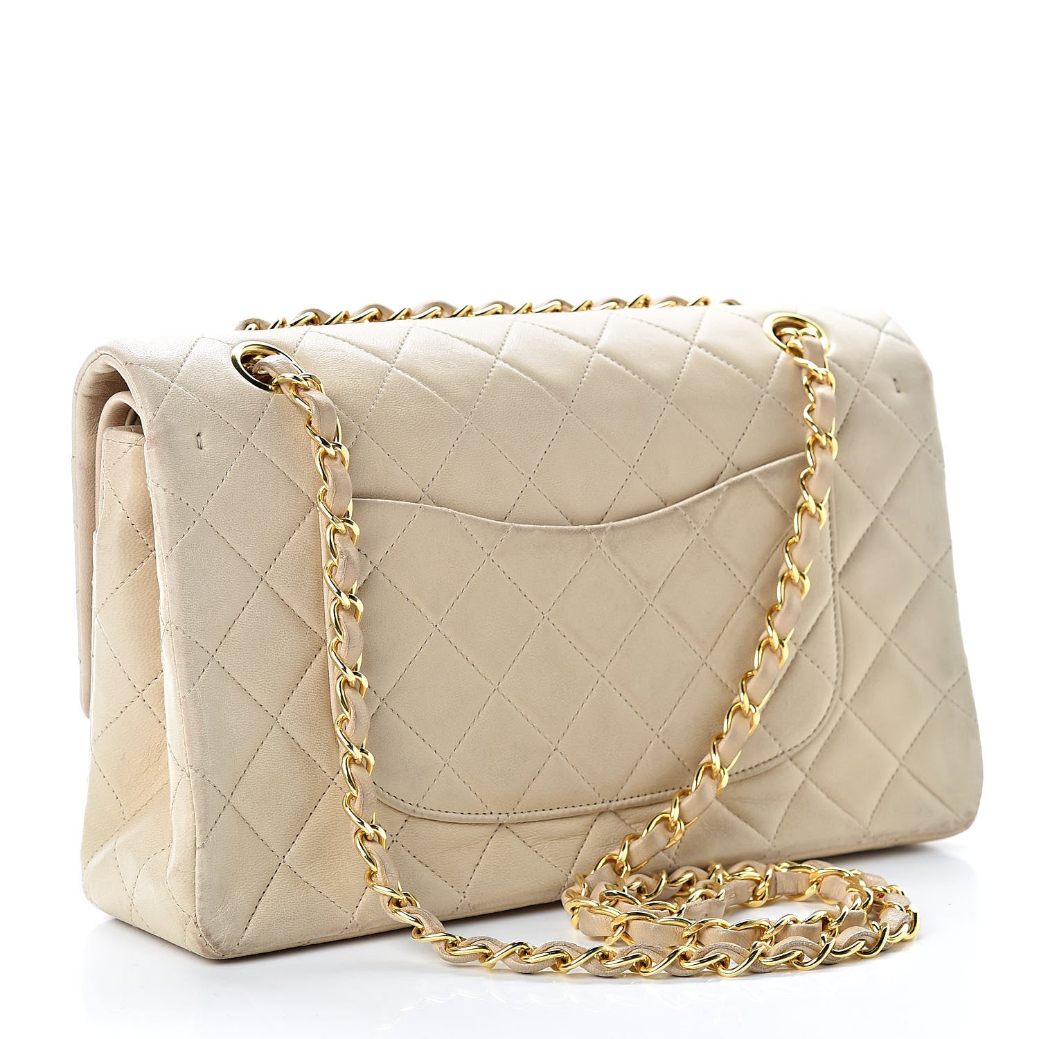 Chanel Lambskin Quilted Medium Double Flap Beige 3 of 15