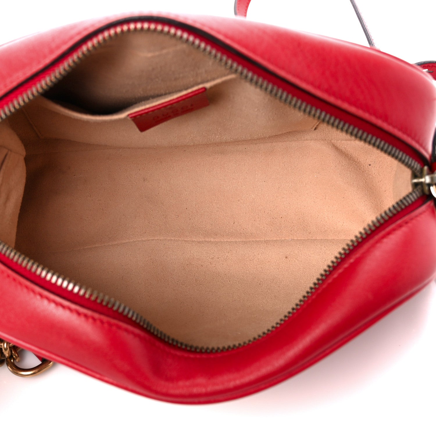 Gucci Calfskin Matelasse Small GG Marmont Chain Shoulder Bag Hibiscus Red 5 of 11
