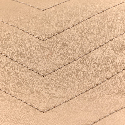 Saint Laurent Vintage Lambskin Chevron Monogram Medium Nolita Light Taupe 12 of 14