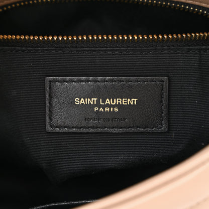 Saint Laurent Lambskin Quilted Toy Loulou Puffer Monogram Chain Satchel Dark Beige 6 of 13