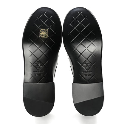 Chanel Lambskin Quilted CC Turnlock Loafers 37.5 Black 6 of 13